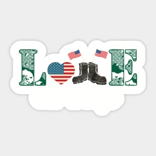 Love Our troops American Armed Forces Slogan Sticker